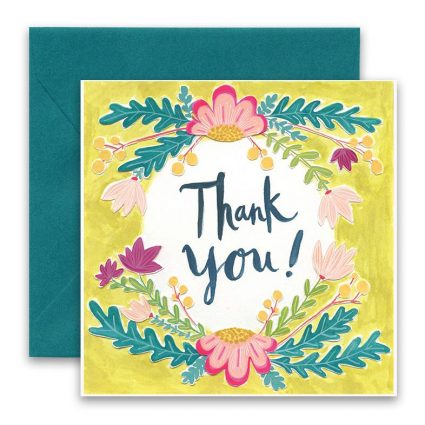 Flowered Thank You Greeting Card