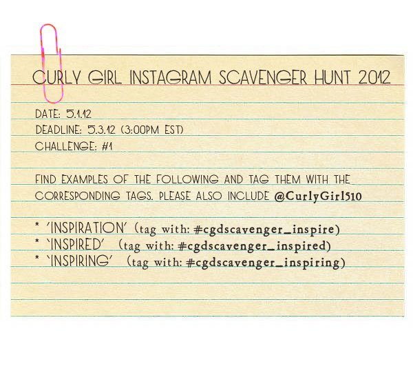 Curly Girl Instagram Scavenger Hunt 2012!!