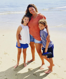 Leigh Standley and Children at the Beach